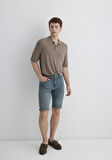 Nicholas Mavi Premium Vintage Puslu Indigo Jean Şort 0416089816