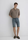 Nicholas Mavi Premium Vintage Puslu Indigo Jean Şort 0416089816