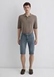 Nicholas Mavi Premium Vintage Puslu Indigo Jean Şort 0416089816