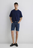 Brian Premium Blue Koyu Vintage Mavi Jean Şort 0418489817