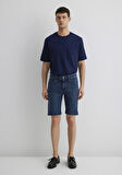 Brian Premium Blue Koyu Vintage Mavi Jean Şort 0418489817