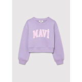 MAVİ LOGO CROP SWEATSHIRT