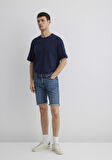 Tim Street Gölgeli Indigo Mavisi Jean Şort 0428487143