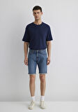Tim Street Gölgeli Indigo Mavisi Jean Şort 0428487143