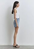 Verna 90lar Buz Mavi Jean Şort 1410059-89747