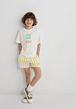 Çizgili Sarı Şort 6410012-89179