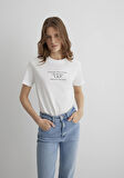 Baskılı Ekru Tişört 1613133-70057