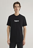 Hav Baskılı Siyah Tişört 0612759-900