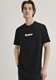 Hav Baskılı Siyah Tişört 0612759-900