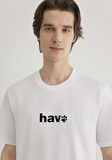 Hav Baskılı Beyaz Tişört 0612759-620