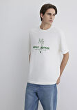 Mavi Tenis Logo Baskılı Ekru Tişört 0612706-70057