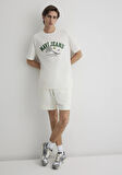 Mavi Tenis Logo Baskılı Ekru Tişört 0612708-70057