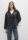 Siyah Suni Deri Ceket 1110709-900