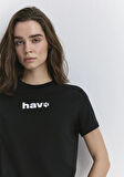 Hav Baskılı Siyah Tişört 1613288-900