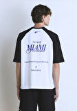 Miami Florida Baskılı Beyaz Forma Tişört 0612780-620