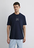 Baskılı Lacivert Tişört 0612796-70490