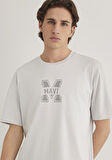 Mavi Logo Baskılı Beyaz Tişört 0612154-70080