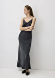 Siyah Tencel TM Lyocell Askılı Elbise 1310701-900