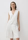 Tencel TM Lyocell Çizgili Beyaz Şort 1410210-89881