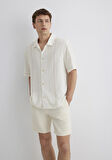 Keten Karışımlı Beyaz Gömlek 0211597-70058