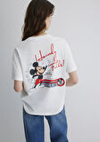 Mickey Mouse Baskılı Ekru Tişört 1613365-80194