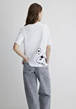 Snoopy Baskılı Beyaz Tişört 1613363-620