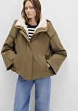Suni Kürk Detaylı Kapüşonlu Haki Parka 1110759-71816