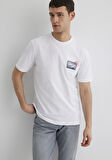 Baskılı Beyaz Tişört 0612998-620
