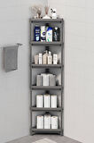 Mithra Life 6 Katlı Üçgen Plastik Gri Banyo Mutfak Rafı MIT1235