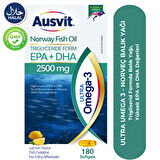 Ultra Omega-3 Norway Fish Oil Epa Dha 2500mg Norveç Balık Yağı 180 Softgel