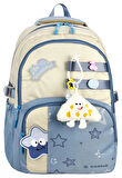 Waddell Lisanslı Twil Yıldız Desenli Günlük Sırt Çantası,Peluş Oyuncak Hediyeli Okul Sırt Çantası