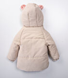 Su Ve Rüzgar Geçiemez Kapüşonlu Şişme Peluş Kışlık Kız Çocuk Mont 2-6 Yaş 50327