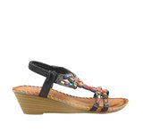 Guja 25y151-6 Kadın Taşlı Dolgu Topuklu Lastikli Comfort Sandalet Siyah