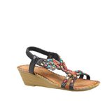 Guja 25y151-6 Kadın Taşlı Dolgu Topuklu Lastikli Comfort Sandalet Siyah