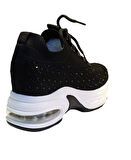 Guja 25y300-20 Kadın Taşlı Gizli Ökçeli Sneaker Ayakkabı Siyah