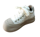 Guja 26k426-1 Kadın Kalın Taban Sneaker Ayakkabı Bej