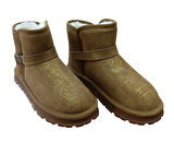 Guja 25k432 Kadın Simli Toka Detaylı Slim - On Peluşlu Bot Camel