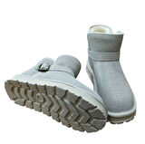 Guja 25k432 Kadın Simli Toka Detaylı Slim - On Peluşlu Bot Bej