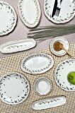 TABAK EVİ Stoneware Flower Green Kahvaltı Takımı 6 Kişilik 14 Parça