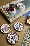 TABAK EVİ Stoneware Mozaik Red Sefa 6 lı Çay Tabağı 10cm