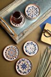 TABAK EVİ Stoneware Mozaik Red Sefa 6 lı Çay Tabağı 10cm