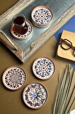 TABAK EVİ Stoneware Mozaik Red Sefa 6 lı Çay Tabağı 10cm
