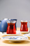 Tabak Evi Fulya Antik Çay Bardak Takımı 6 Kişilik 12 Parça