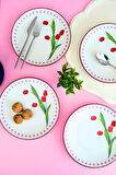 Tabak Evi Lale Tuval Pasta Takımı Rimli 20 cm 4 Kişilik 4 Parça TVL4PTPRS1160