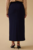 Galaxi Kadın Büyük Beden Düz Kesim Etek 4005 Lacivert