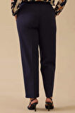 Kadın Büyük Beden Klasik Kesim Bilek Boy Pantolon - Lacivert | 50