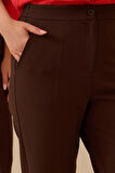 Seçil Kadın Beli Lastikli Bilek Boy Pantolon 0015 Kahverengi