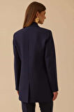 Kadın Düğmeli Klasik Ceket - Lacivert | 40