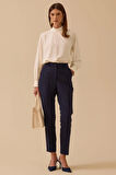 Seçil Kadın Cepli Bilek Boy Klasik Pantolon 0043 Lacivert