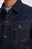 Lee Erkek Regular Fit Pamuk Lacivert Trucker Jean Denim Kot Ceket - L89ZLJ